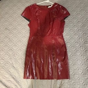 Awesome vegan patent leather dress